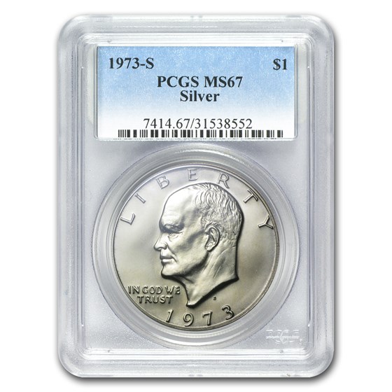 1973-S Silver Eisenhower Dollar MS-67 PCGS 1973-S Silver Eisenhower Dollar MS-67 PCGS